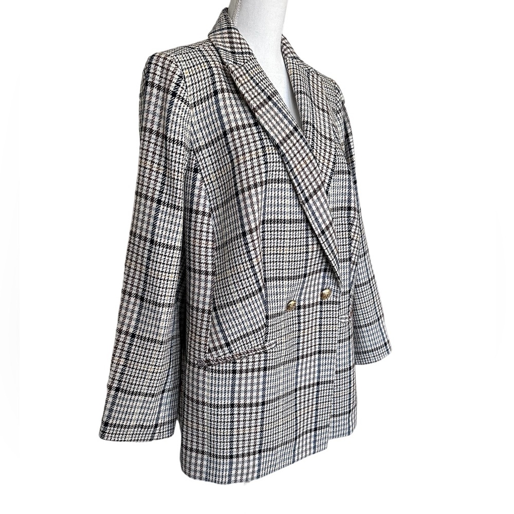 NWT Talbots Double Breasted Houndstooth Blazer Jacket - Size 14W - Picture 2 of 8